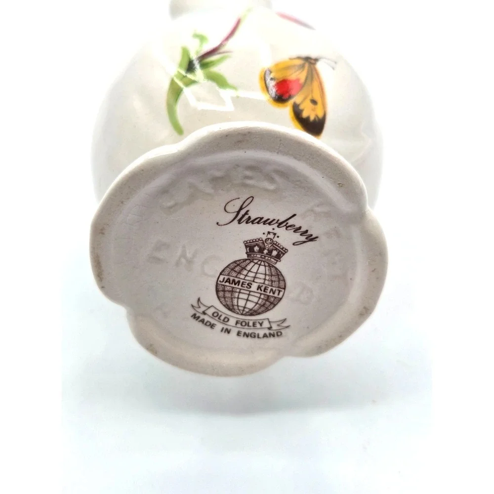 Old Foley James Kent Strawberry Bud Vase Small Pitcher from England VINTAGE